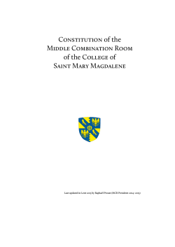 Constitution of the Middle Combination Room of the College of Saint