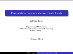 Permutation Polynomials over Finite Fields