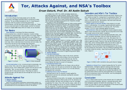 Tor, Attacks Against, and NSA`s Toolbox