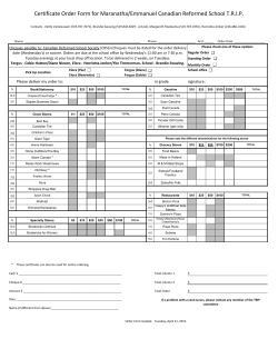 Order Sheet April 2015 - Maranatha Christian School