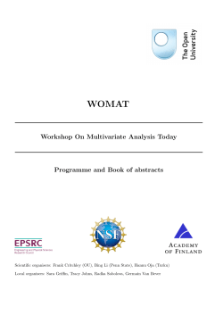 Workshop On Multivariate Analysis Today Programme and Book of