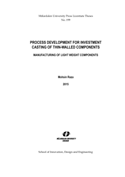 PROCESS DEVELOPMENT FOR INVESTMENT CASTING OF THIN