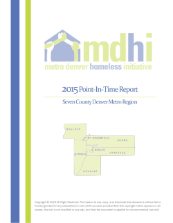 2015 Point-in-Time Report - Metro Denver Homeless Initiative