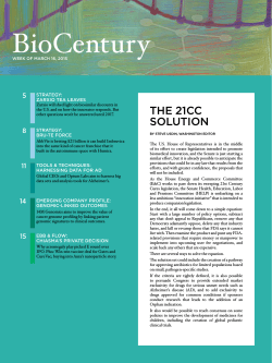March 16th Edition of BioCentury