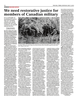 We need restorative justice for members of Canadian military