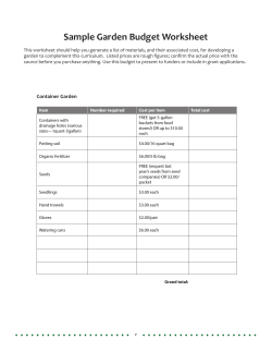 Sample Garden Budget Worksheet