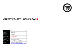 CREDIT POLICY - HOME LOANS
