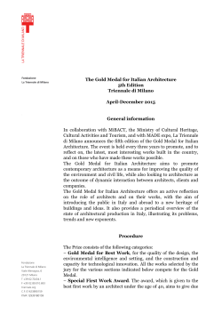the call (PDF document) - Medaglia d`oro all`architettura