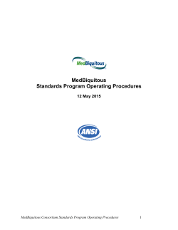 MedBiquitous Standards Program Operating Procedures