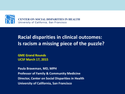 Racial disparities in clinical outcomes: Is racism a missing piece of