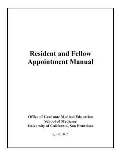 Resident and Fellow Appointment Manual
