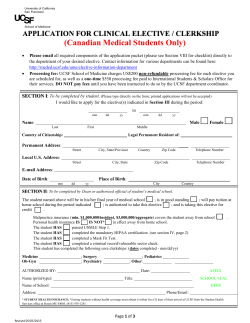 Application Form for Canadian Medical Students