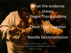 What the evidence shows: Finger Thoracostomy Vs Chest Tube
