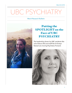 ubc march - UBC Psychiatry Scholarly Activity