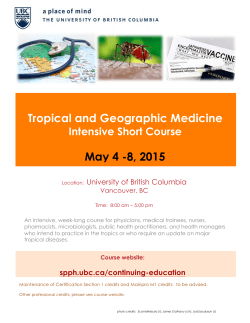 the Date Tropical and Geographic Medicine May 4
