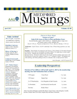 April Musings 2015 - Medford (OR) Branch