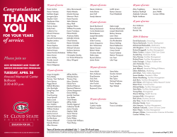 THANK YOU - St. Cloud State University