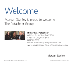 Morgan Stanley is proud to welcome The Potashner Group.