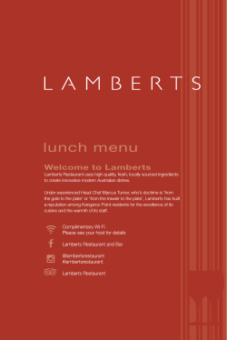lunch menu - Lamberts Restaurant