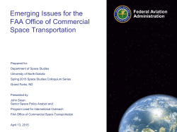 Emerging Issues for the FAA Office of Commercial Space