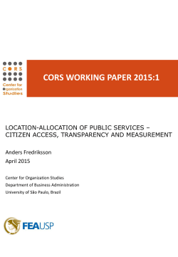 CORS WORKING PAPER 2015:1