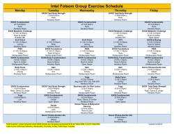 Intel Folsom Group Exercise Schedule