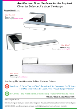 Architectural Door Hardware for the Inspired Olivari by Bellevue..it`s