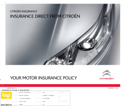 YOUR MOTOR INSURANCE POLICY INSURANCE