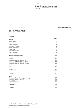Mercedes-AMG DTM Team: 2015 Press Kit
