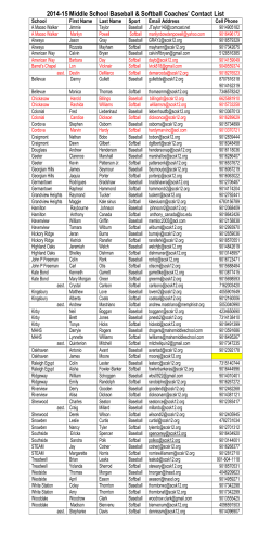 2014-15 Middle School Baseball & Softball Coaches` Contact List