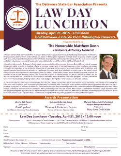 LAW DAY LUNCHEON - Delaware State Bar Association