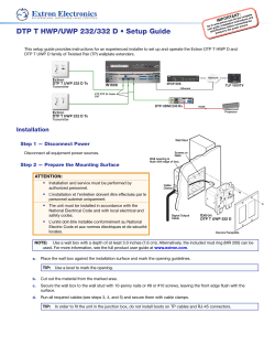 Extron DTP T HWP/UWP 232/332 D Setup Guide