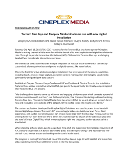 Toronto Blue Jays and Cineplex Media hit a home