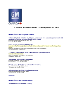 General Motors Corporate News General Motors - GM