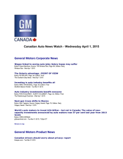 General Motors Corporate News General Motors - GM