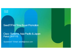 SeedIT/First Time Buyer Promotion Cisco Systems Asia