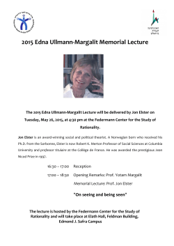 2015 Edna Ullmann-Margalit Memorial Lecture