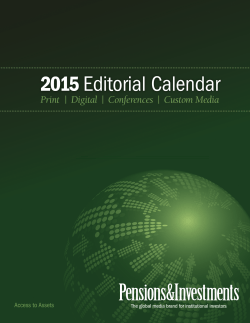 2015 Editorial Calendar - Pension & Investments
