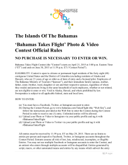 `Bahamas Takes Flight` Photo & Video Contest Official Rules