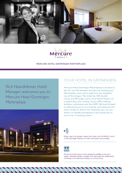Rick Haandrikman, Hotel Manager, welcomes you to Mercure Hotel
