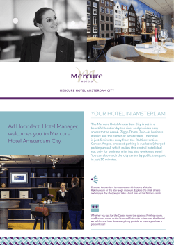 Ad Hoondert, Hotel Manager, welcomes you to Mercure Hotel