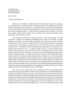 Dr. Michele Koan 4359 Seymour Road Flushing, MI