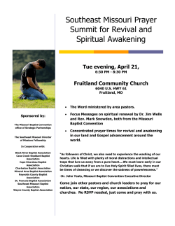 Southeast Missouri Prayer Summit for Revival and Spiritual
