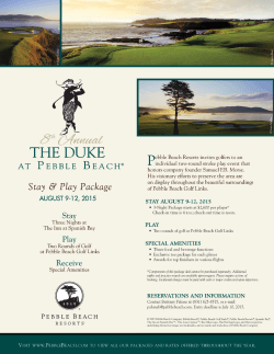 2015 The Duke at Pebble Beach - Entry Form