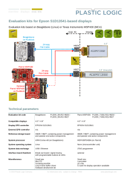 Evaluation kits for Epson S1D13541-based displays