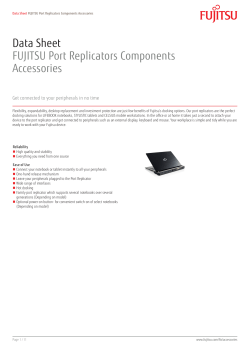Data Sheet FUJITSU Port Replicator and Cradle Components