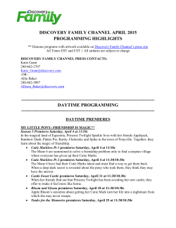 discovery family channel april 2015 programming highlights