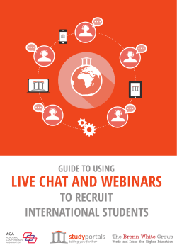 Guide to using live chat and webinars to recruit international students.