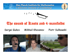 The sound of Knots and 4-manifolds The sound of Knots and 4