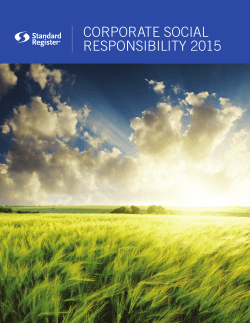 corporate social responsibility 2015 - Standard Register
